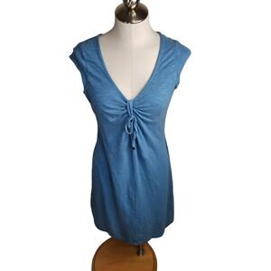 Aventura Dress Women's Small Organic Cotton Bamboo Stretch Blue Sustainable Eco